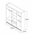Ver imagem 3 de Guarda-Roupa Casal 3 Portas de Correr 2 Gavetas MDFMM774 Espresso Móveis Bege/Marfim Areia