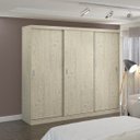 Ver imagem 1 de Guarda-Roupa Casal 3 Portas de Correr 2 Gavetas MDFMM774 Espresso Móveis Bege/Marfim Areia