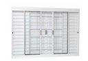 Ver imagem 1 de Janela Veneziana Aço Branco Grade Quadriculada Vidro Liso 150x100
