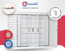 Ver imagem 2 de Janela Veneziana Aço Branco Grade Quadriculada Vidro Liso 150x100