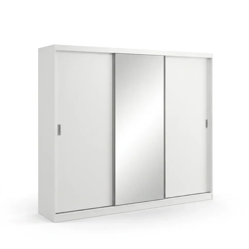 Ver imagem 7 de Guarda-Roupa 3 Portas de Correr com 1 Espelho Branco