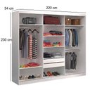 Ver imagem 3 de Guarda-Roupa 3 Portas de Correr com 1 Espelho Branco