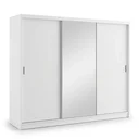 Ver imagem 2 de Guarda-Roupa 3 Portas de Correr com 1 Espelho Branco