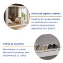 Ver imagem 6 de Guarda-Roupa Casal com Espelho 3 Portas de Correr MDF Espresso Móveis Branco