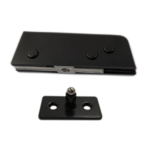 Dobradiça inferior + pivô para porta pivotante de vidro temperado blindex - Preto