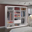 Ver imagem 2 de Guarda-Roupa Casal 3 Portas de Correr 2 Gavetas Espresso Móveis Branco