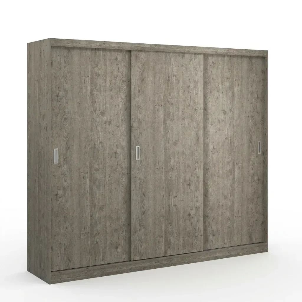 Ver imagem 6 de Guarda-Roupa Casal 3 Portas de Correr 2 Gavetas MDFMM7318 Espresso Móveis Cinza/Demolição