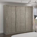 Ver imagem 1 de Guarda-Roupa Casal 3 Portas de Correr 2 Gavetas MDFMM7318 Espresso Móveis Cinza/Demolição