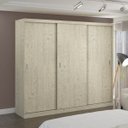 Ver imagem 1 de Guarda-Roupa Casal 3 Portas de Correr 2 Gavetas MDFMM7318 Espresso Móveis Bege/Marfim Areia
