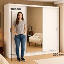 Ver imagem 4 de Guarda-Roupa Casal 1 Espelho 3 Portas de Correr 2 Gavetas Espresso Móveis Branco