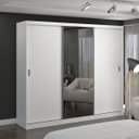 Ver imagem 1 de Guarda-Roupa Casal 1 Espelho 3 Portas de Correr 2 Gavetas MDFMM7318E1 Espresso Móveis Branco