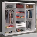 Ver imagem 2 de Guarda-Roupa Casal 1 Espelho 3 Portas de Correr 2 Gavetas Espresso Móveis Branco