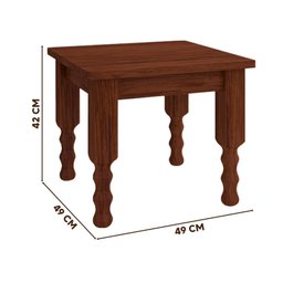 Mesa De Canto Madeira Maciça Mel Sevilha Belini Móveis - 4