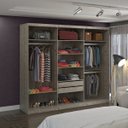 Ver imagem 2 de Guarda-Roupa Casal 1 Espelho 3 Portas de Correr 2 Gavetas MDFMM7318E1 Espresso Móveis Cinza/Demolição