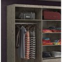 Ver imagem 5 de Guarda-Roupa Casal 1 Espelho 3 Portas de Correr 2 Gavetas MDFMM7318E1 Espresso Móveis Cinza/Demolição