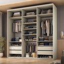 Ver imagem 1 de Closet Casal Guarda Roupa sem Porta 208cm 4 Gavetas Mdf Tunísia R02 Bege - Lyam Decor