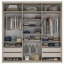 Ver imagem 3 de Closet Casal Guarda Roupa sem Porta 208cm 4 Gavetas Mdf Tunísia R02 Bege - Lyam Decor