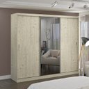Ver imagem 1 de Guarda-Roupa Casal 1 Espelho 3 Portas de Correr 2 Gavetas MDFMM7318E1 Espresso Móveis Bege/Marfim Areia
