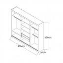 Ver imagem 3 de Guarda-Roupa Casal com Espelho 3 Portas de Correr 2 Gavetas MDF Espresso Móveis Branco