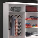 Ver imagem 5 de Guarda-Roupa Casal com Espelho 3 Portas de Correr 2 Gavetas MDF Espresso Móveis Branco