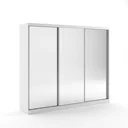 Ver imagem 2 de Guarda-Roupa Casal com Espelho 3 Portas de Correr 2 Gavetas MDF Espresso Móveis Branco