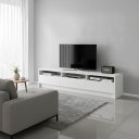 Ver imagem 2 de Rack Essenza de Luxo para Sala Tv Ate 70 Polegadas Moderna Compacta 3 Gavetas 3 Nichos - Branco