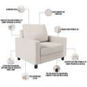 Ver imagem 4 de Kit 2 Poltronas Decorativas para e Recepção Malta L02 Linho Cru - Lyam Decor