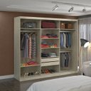 Ver imagem 2 de Guarda-Roupa Casal 3 Portas de Correr 2 Gavetas MDFMM7320 Espresso Móveis Bege/Marfim Areia