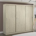 Ver imagem 1 de Guarda-Roupa Casal 3 Portas de Correr 2 Gavetas MDFMM7320 Espresso Móveis Bege/Marfim Areia
