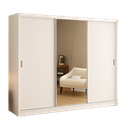 Ver imagem 2 de Guarda-Roupa Casal 1 Espelho 3 Portas de Correr 2 Gavetas MDF Espresso Móveis Branco