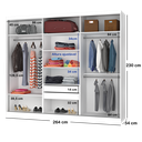Ver imagem 3 de Guarda-Roupa Casal 1 Espelho 3 Portas de Correr 2 Gavetas MDFmm7320E1 Espresso Móveis