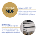 Ver imagem 5 de Guarda-Roupa Casal 1 Espelho 3 Portas de Correr 2 Gavetas MDF Espresso Móveis Branco