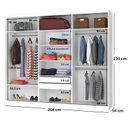 Ver imagem 3 de Guarda-Roupa Casal 1 Espelho 3 Portas de Correr 2 Gavetas MDF Espresso Móveis Branco
