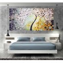 Ver imagem 5 de Quadro Pintura Tela Arvores e Flores Modernas Em Altos Relevos 2050: 50cm (A) x 100cm (L)
