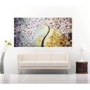 Ver imagem 3 de Quadro Pintura Tela Arvores e Flores Modernas Em Altos Relevos 2050: 50cm (A) x 100cm (L)