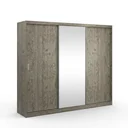 Ver imagem 6 de Guarda-Roupa Casal 1 Espelho 3 Portas de Correr 2 Gavetas MDFMM7320E1 Espresso Móveis Cinza/Demolição