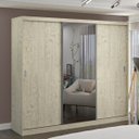 Ver imagem 1 de Guarda-Roupa Casal 1 Espelho 3 Portas de Correr 2 Gavetas MDFMM7320E1 Espresso Móveis Bege/Marfim Areia