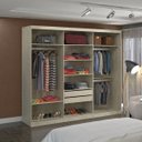 Ver imagem 2 de Guarda-Roupa Casal 1 Espelho 3 Portas de Correr 2 Gavetas MDFMM7320E1 Espresso Móveis Bege/Marfim Areia