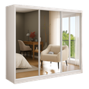 Ver imagem 2 de Guarda-Roupa Casal com Espelho 3 Portas de Correr 2 Gavetas MDFMM7320E3 Espresso Móveis Branco