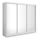 Ver imagem 2 de Guarda-Roupa Casal com Espelho 3 Portas de Correr 2 Gavetas MDF Espresso Móveis Branco