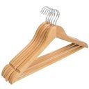 Ver imagem 2 de Kit 6 Cabides Madeira Marfim com Verniz P Roupas Pesadas