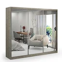 Ver imagem 6 de Guarda-Roupa Casal com Espelho 3 Portas de Correr 2 Gavetas MDFMM7320E3 Espresso Móveis Cinza/Demolição