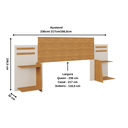 Ver imagem 4 de Cabeceira 3 em 1 Ajustável P/ Solteiro a Queen C/prateleiras