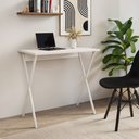 Ver imagem 2 de Mesa para Computador X 120x60 com Estrutura em Ferro para Escritório - Ferro Branco Tampo Branco