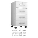 Ver imagem 3 de Gaveteiro Organizador de Chão com Rodinhas de Madeira Gávea