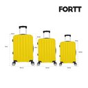 Ver imagem 3 de Kit Mala de Viagem Abs 3 Peças Adventure Fortt Amarela - Kmv01-am