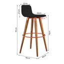 Ver imagem 5 de Kit 3 Banquetas Altas Luxo Versatil Aço Cobre Linho Preto Base Carvalho