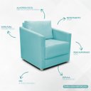 Ver imagem 3 de Poltrona Decorativa para Sala Recepção Manicure Consultório Celine Suede