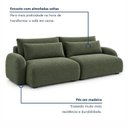 Ver imagem 4 de Sofá Cama Modular Orgânico Retrátil 4 Lugares 250cm com Base em Madeira Maciça Oxford