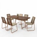 Ver imagem 6 de Conjunto Sala de Jantar Alicante 6 Lugares Tampo em MDF Rosê 170cm Móveis Carraro